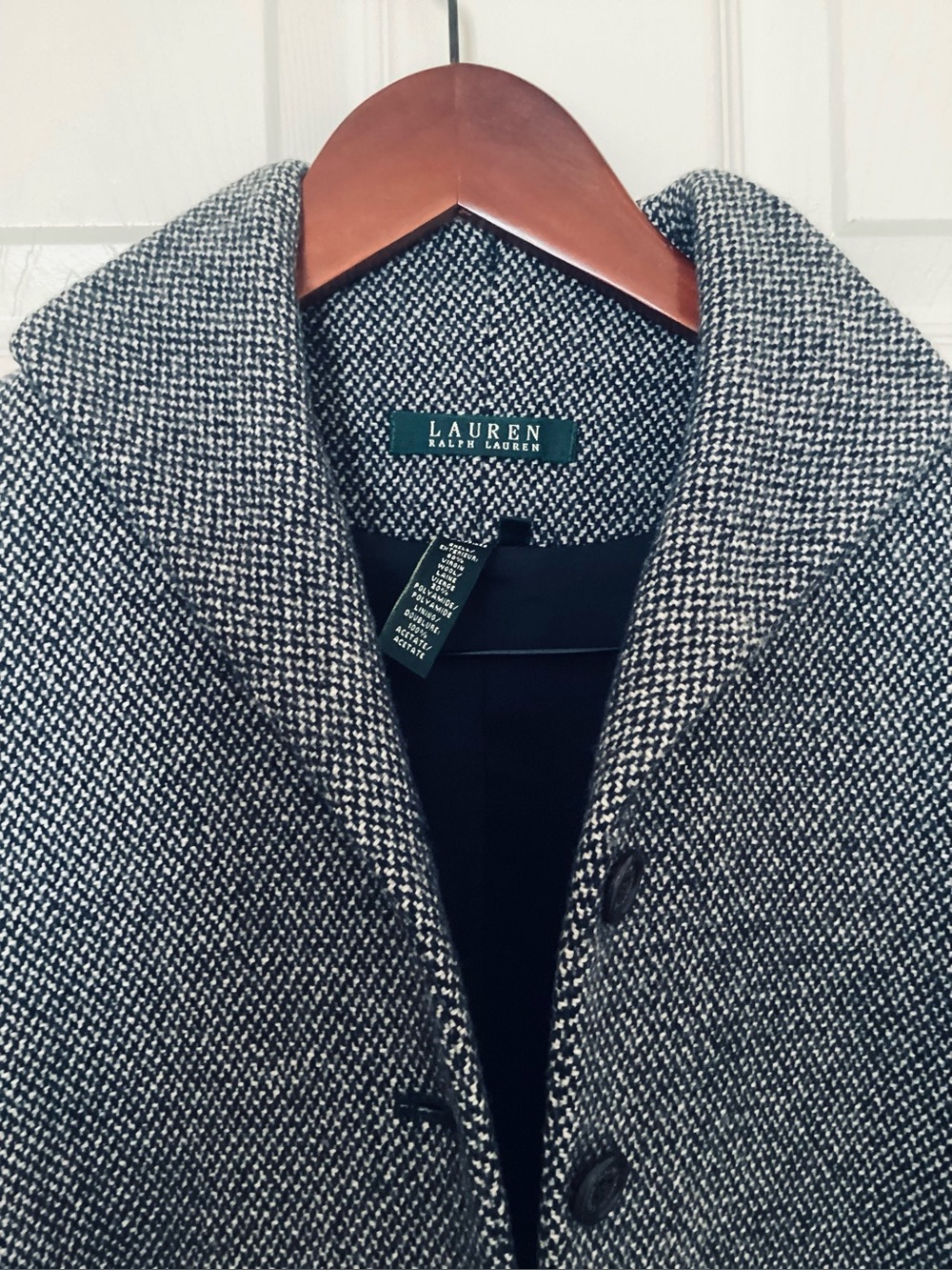 Lauren Ralph Lauren Blue & White Tweed Sport Coat